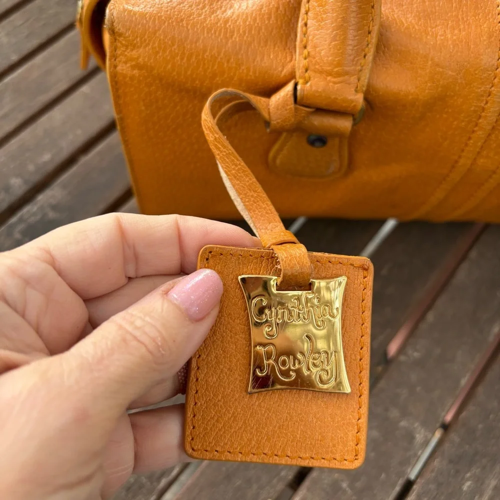 Cynthia Rowley Tan Leather Satchel with Structured Design  11.5x5x5 - Picture 3 of 7